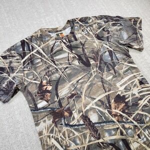 Vintage Russell Athletic Camo Shirt Men Medium Advantage Max 4 HD Camouflage